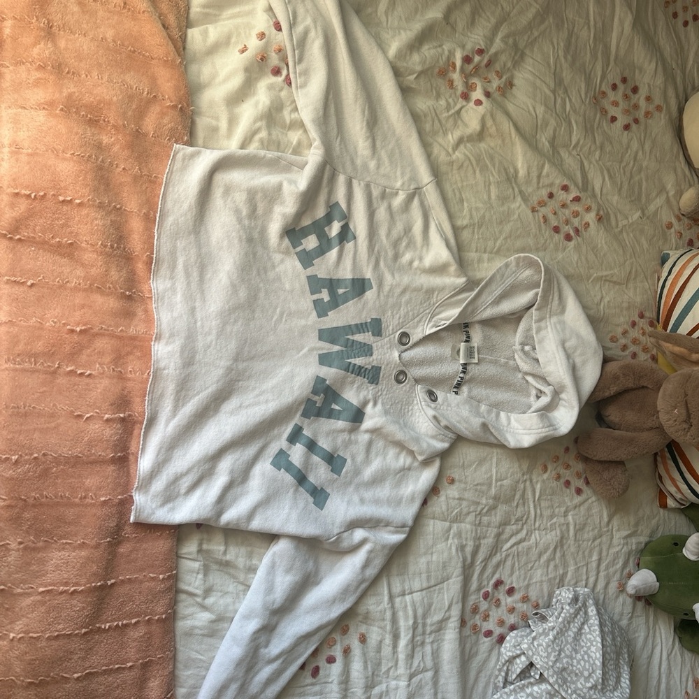 Victoria's Secret Blue and White Embroidered Sweatshirt